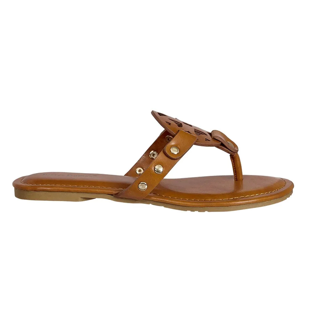 Pierre Dumas Vegan Leather Flat Slip On Sandal- Limit-20