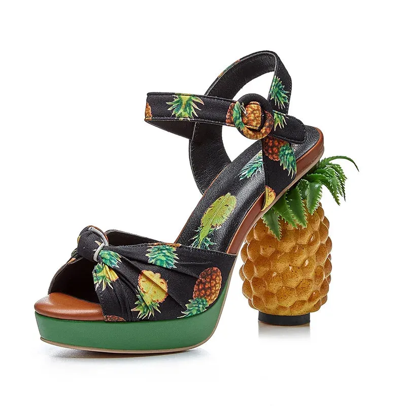 Pineapple Buckle Strap Platform Shoes