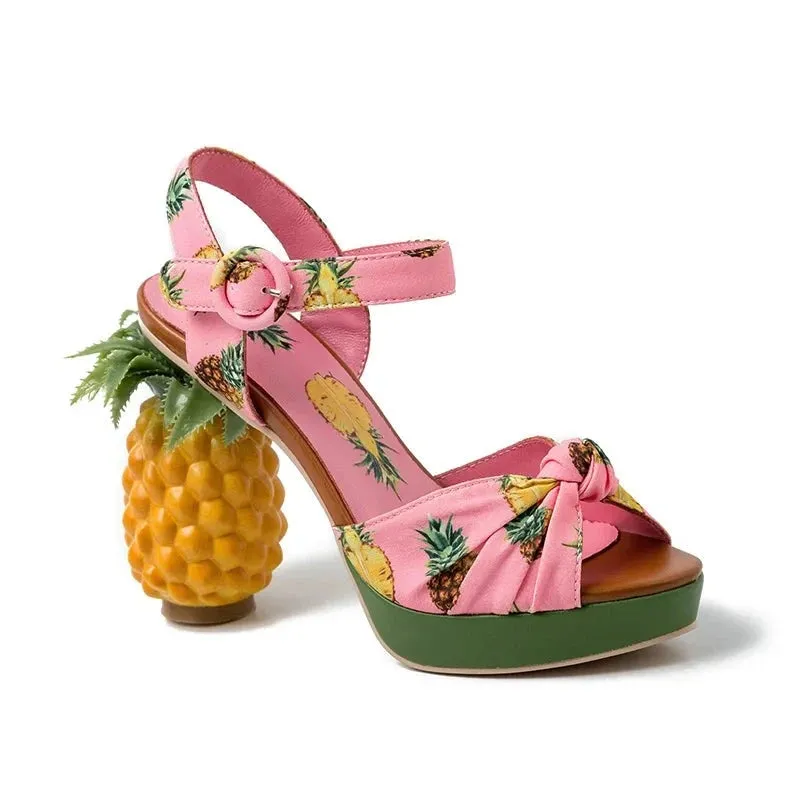 Pineapple Buckle Strap Platform Shoes