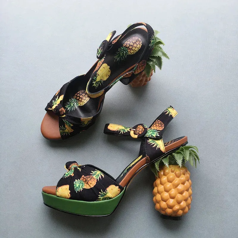 Pineapple Buckle Strap Platform Shoes