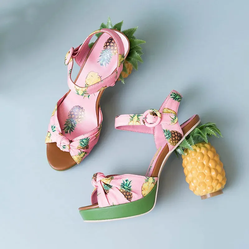 Pineapple Buckle Strap Platform Shoes