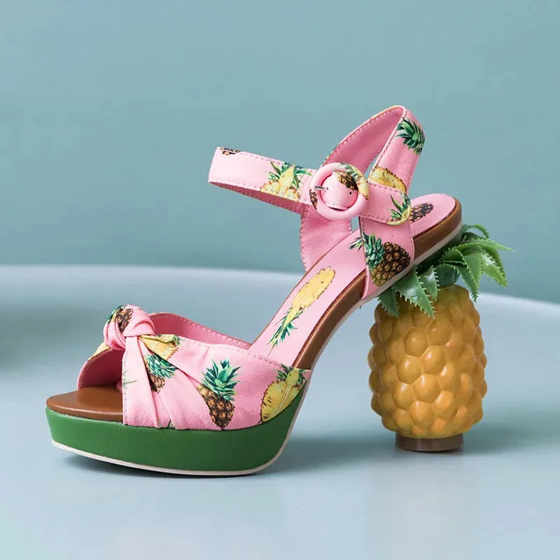 Pineapple Buckle Strap Platform Shoes