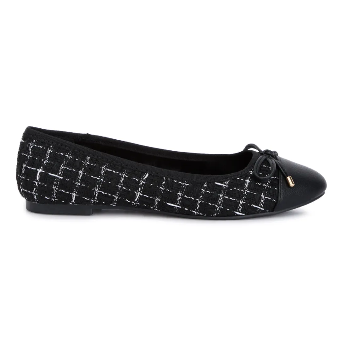 Plaid Tweed Ballet Flats