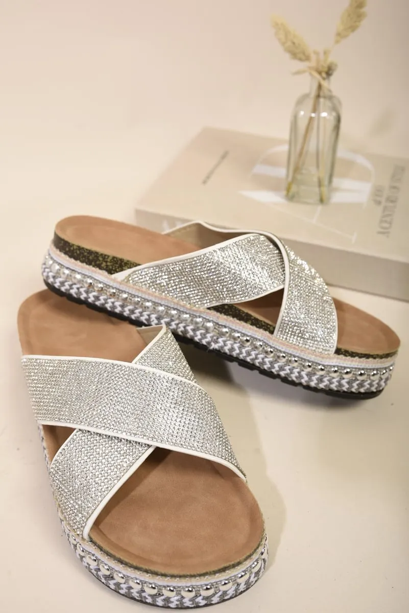 Platform Diamante Sandals