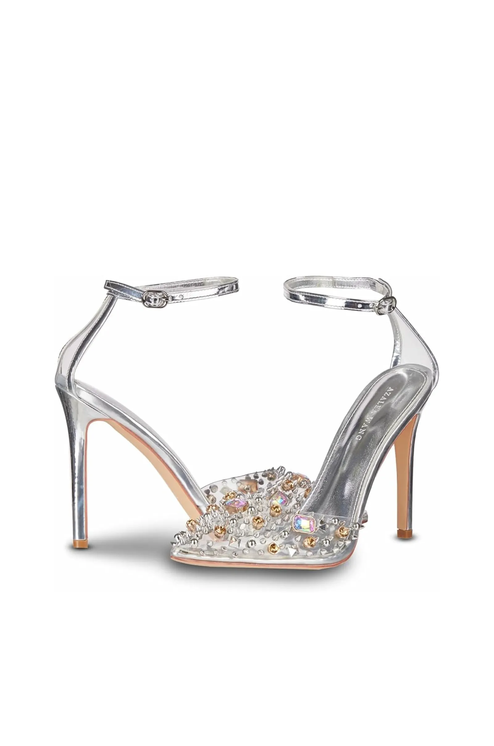 POPSTAR SILVER ANKLE STRAP PUMP