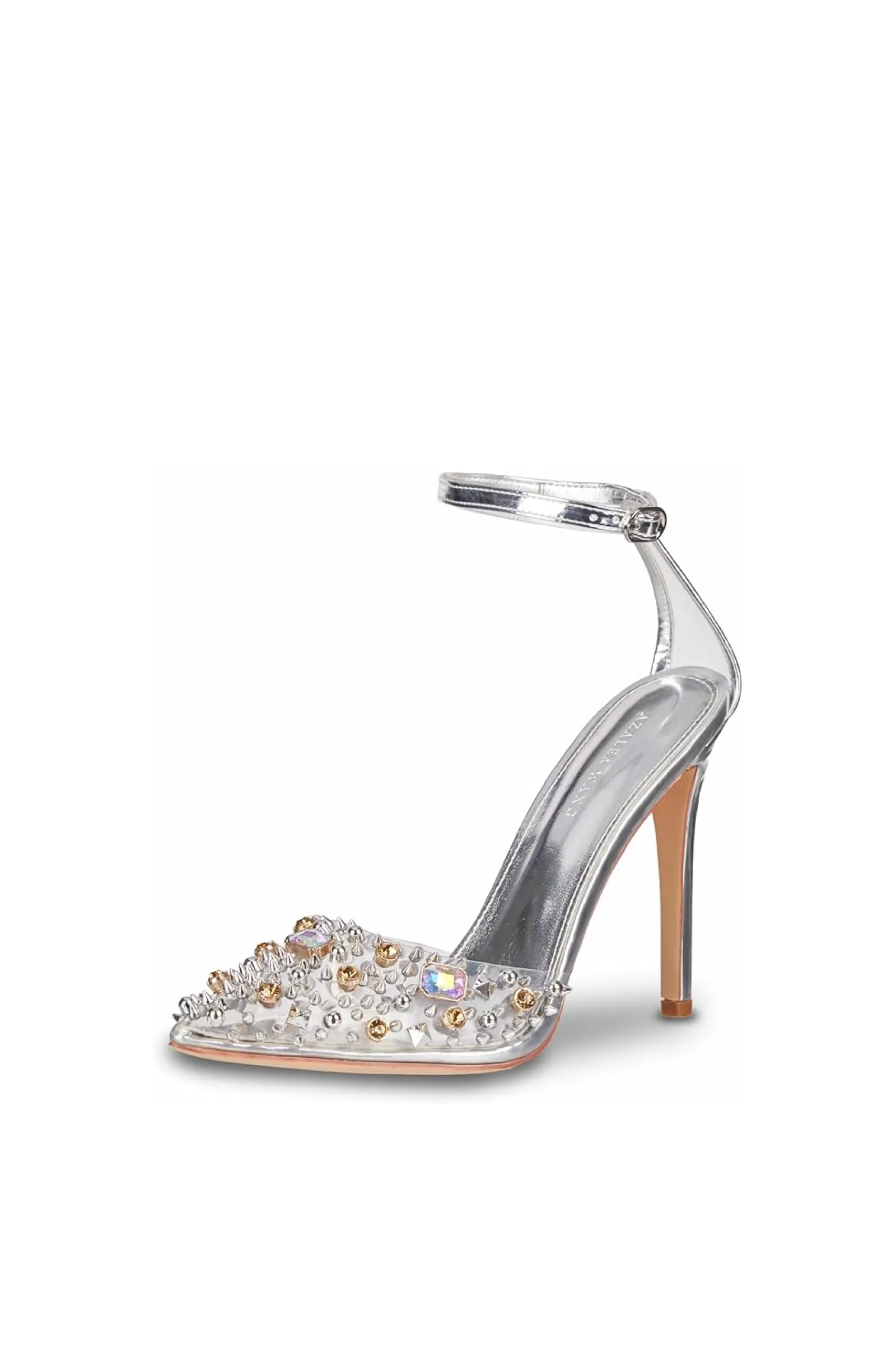 POPSTAR SILVER ANKLE STRAP PUMP