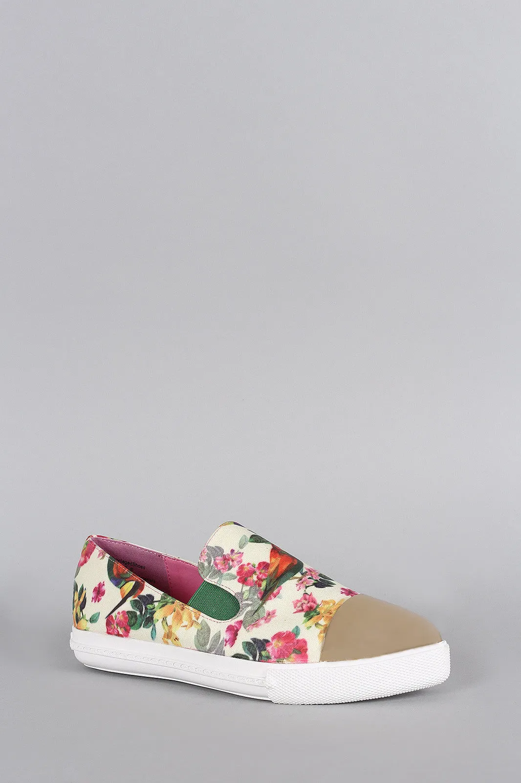 Priveleged Floral Toe Cap Pointy Toe Loafer Flat