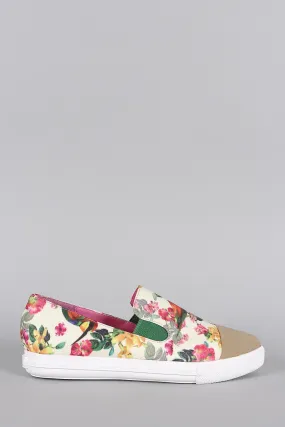 Priveleged Floral Toe Cap Pointy Toe Loafer Flat