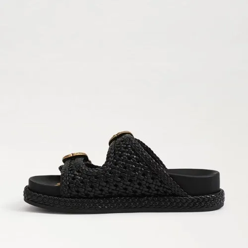 Reid Buckle Platform Sandal - Black Woven