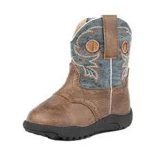 Roper Boys Infants Brown Faux Leather Distressed Daniel Cowboy Boots Style 09-016-1224-2201