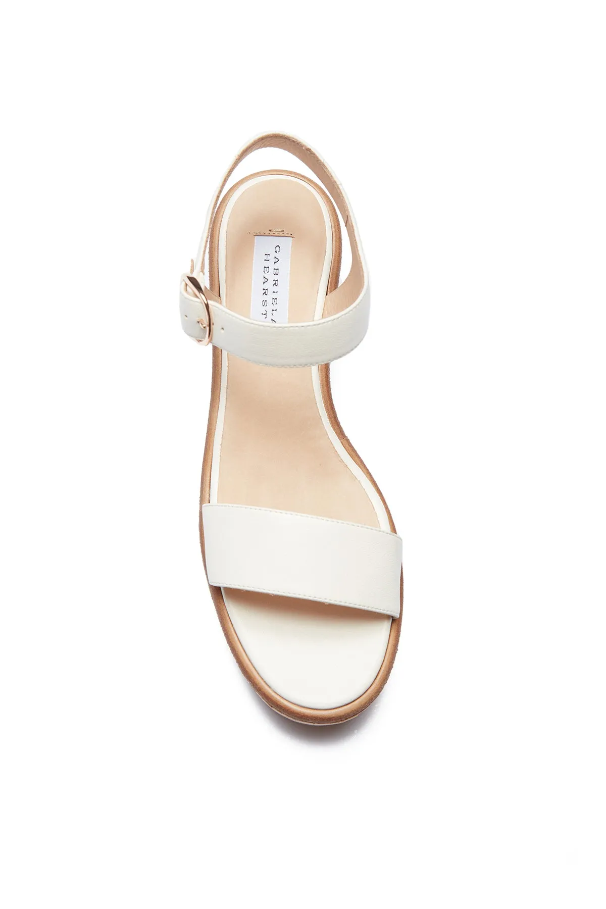 Sardis Platform Sandal in Cream Nappa Leather