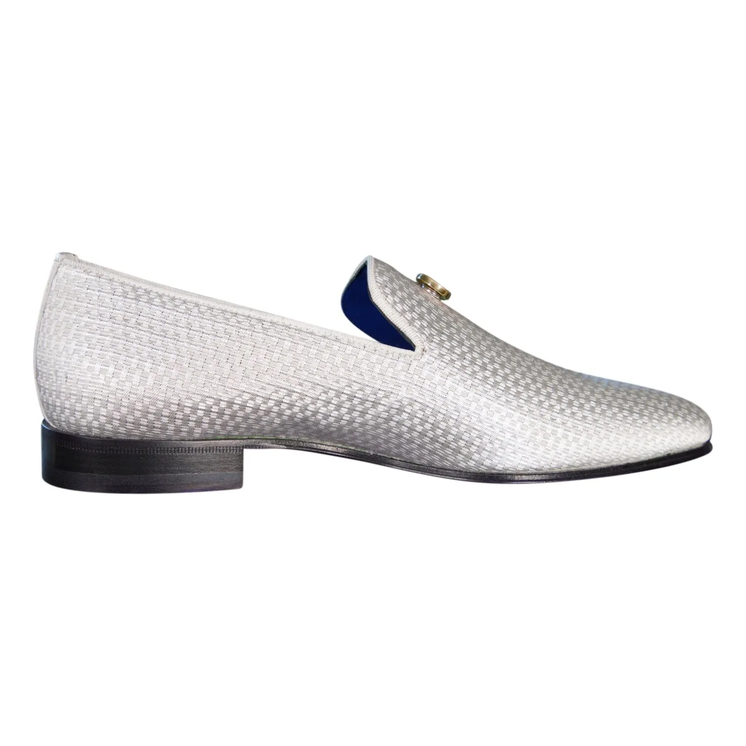 Silver Diamante With Yellow Gold Hardware Loafer