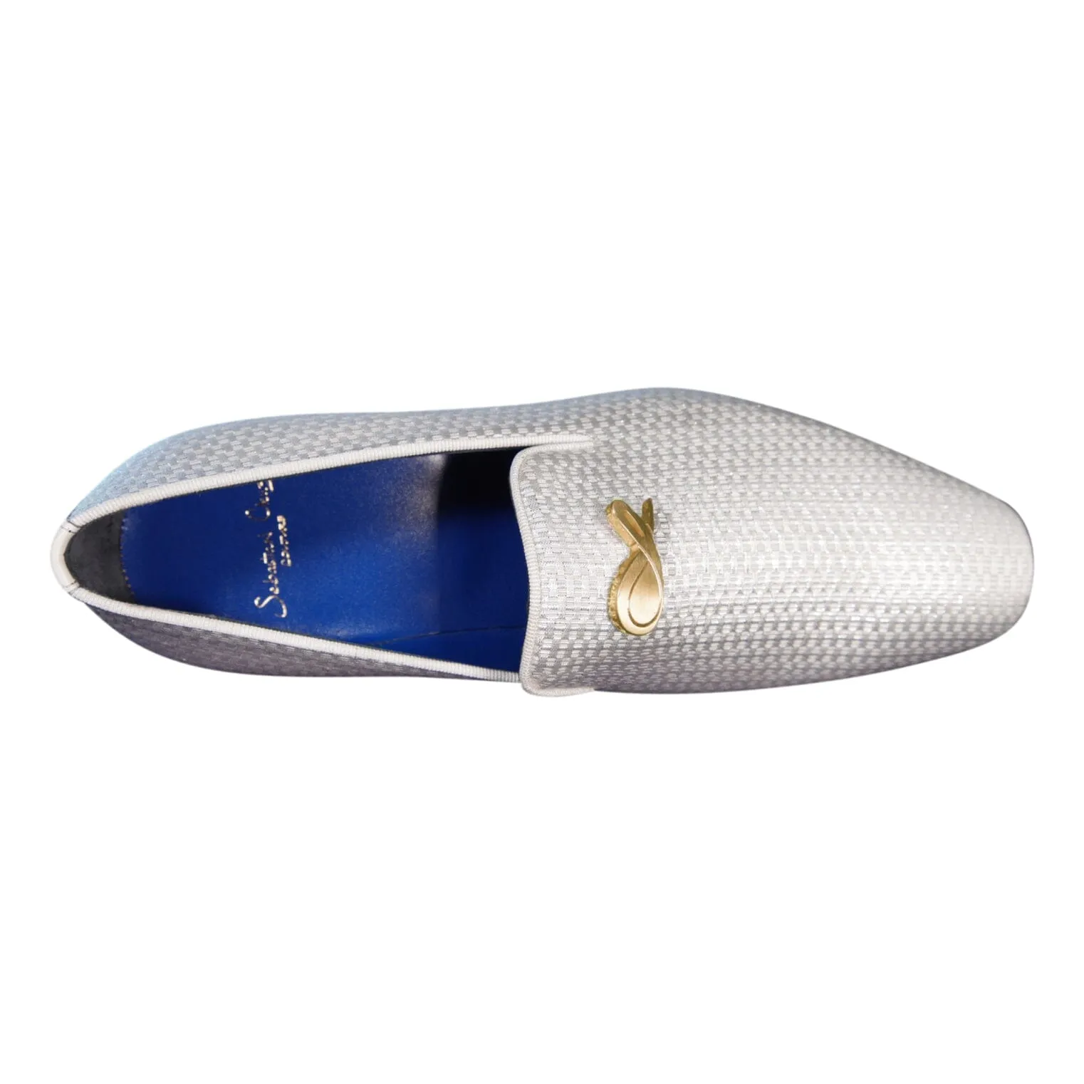 Silver Diamante With Yellow Gold Hardware Loafer