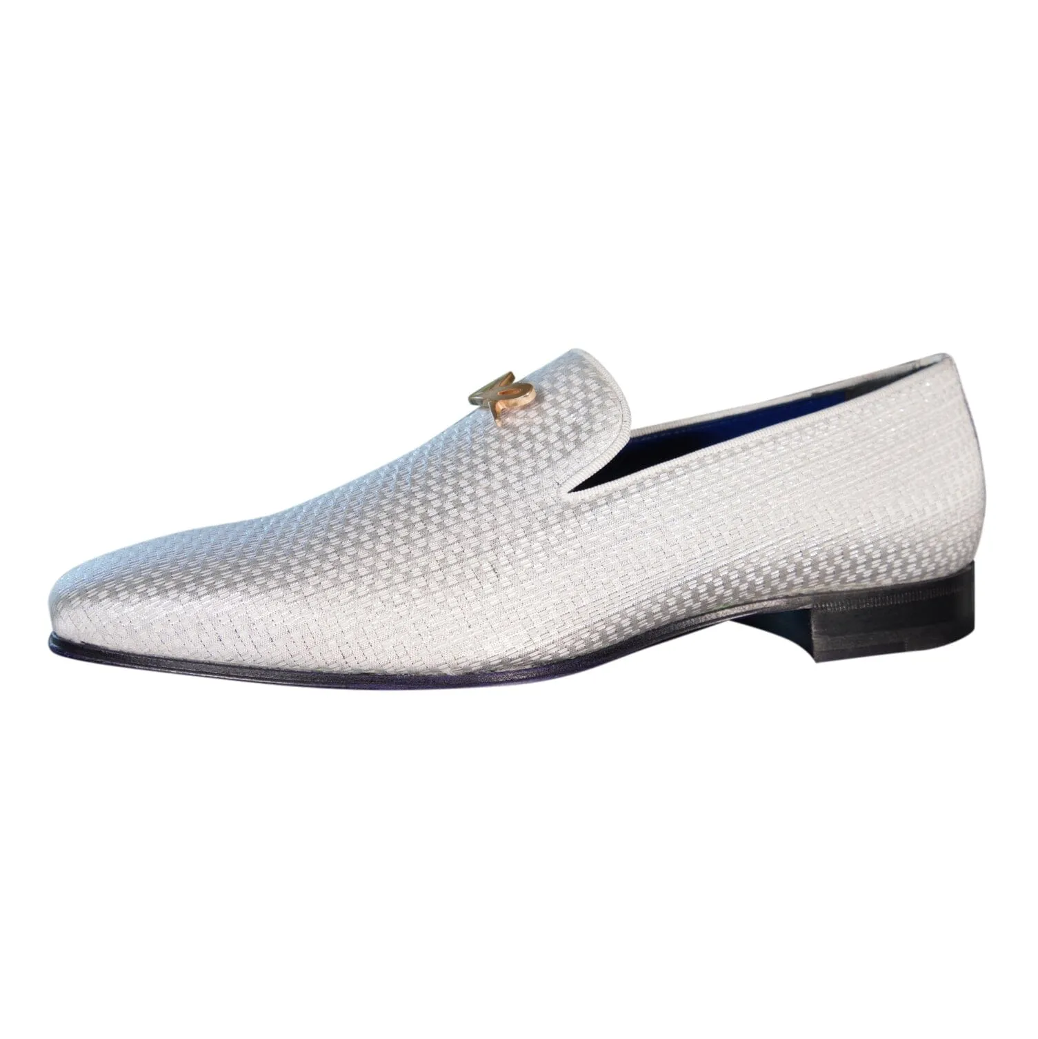 Silver Diamante With Yellow Gold Hardware Loafer