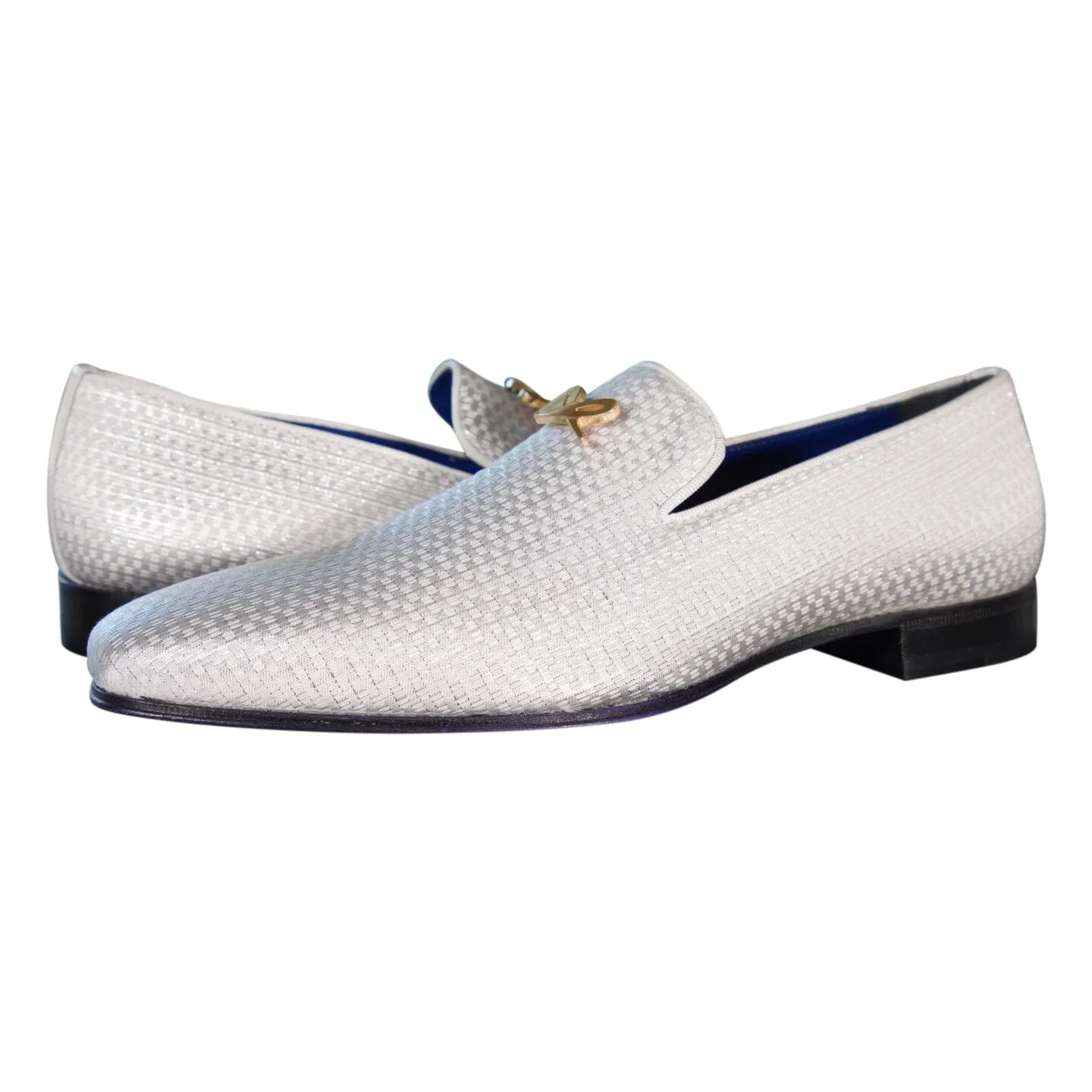 Silver Diamante With Yellow Gold Hardware Loafer