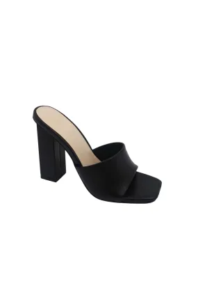 SQUARE TOE PEEP TOE BLOCK HEEL