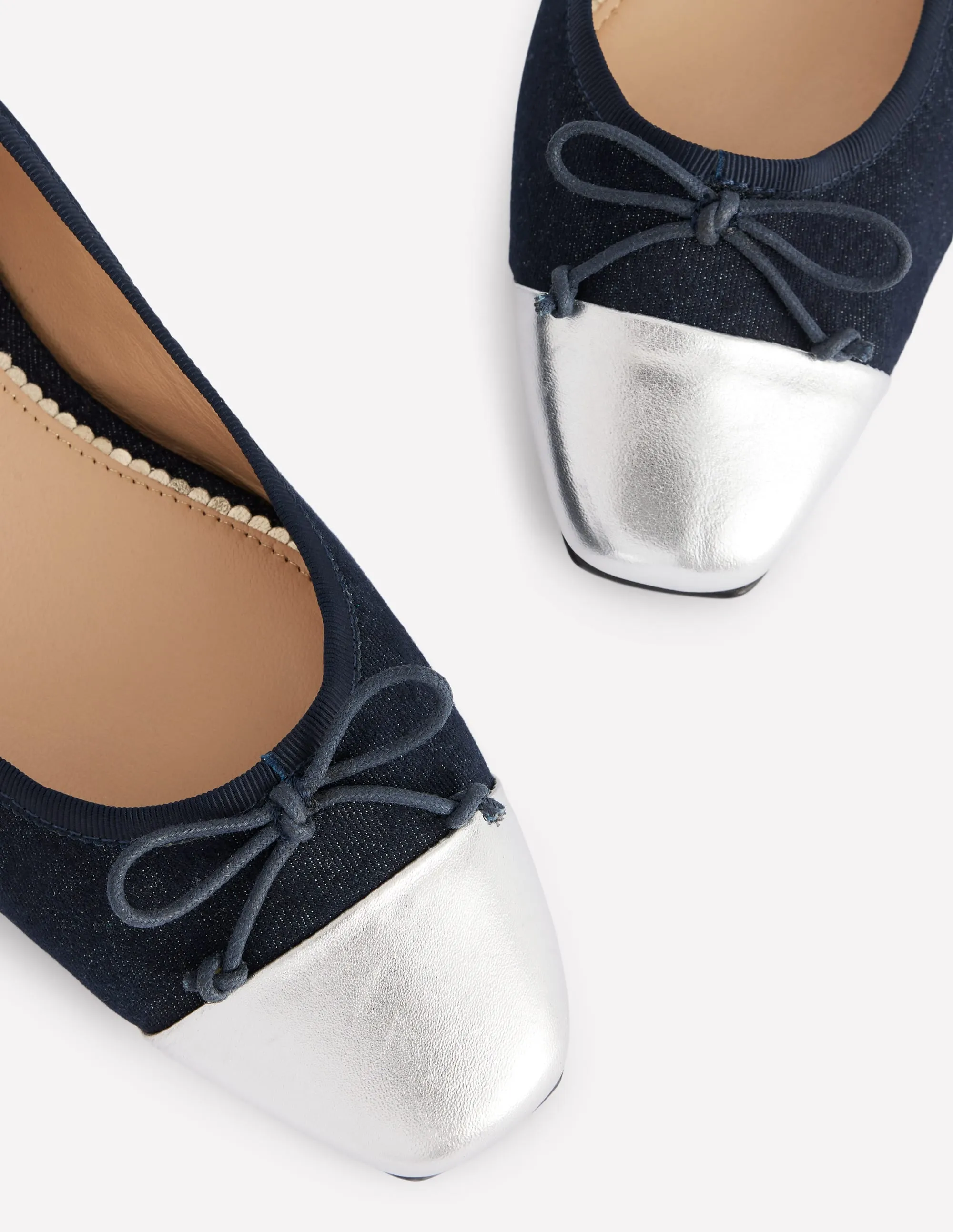 Toe Cap Ballet Flat-Denim