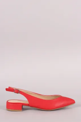 Wild Diva Lounge Pointy Toe Slingback Ankle Strap Flat