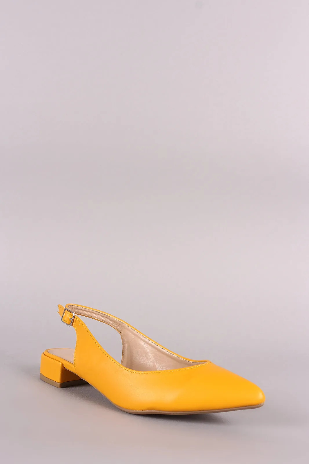 Wild Diva Lounge Pointy Toe Slingback Ankle Strap Flat