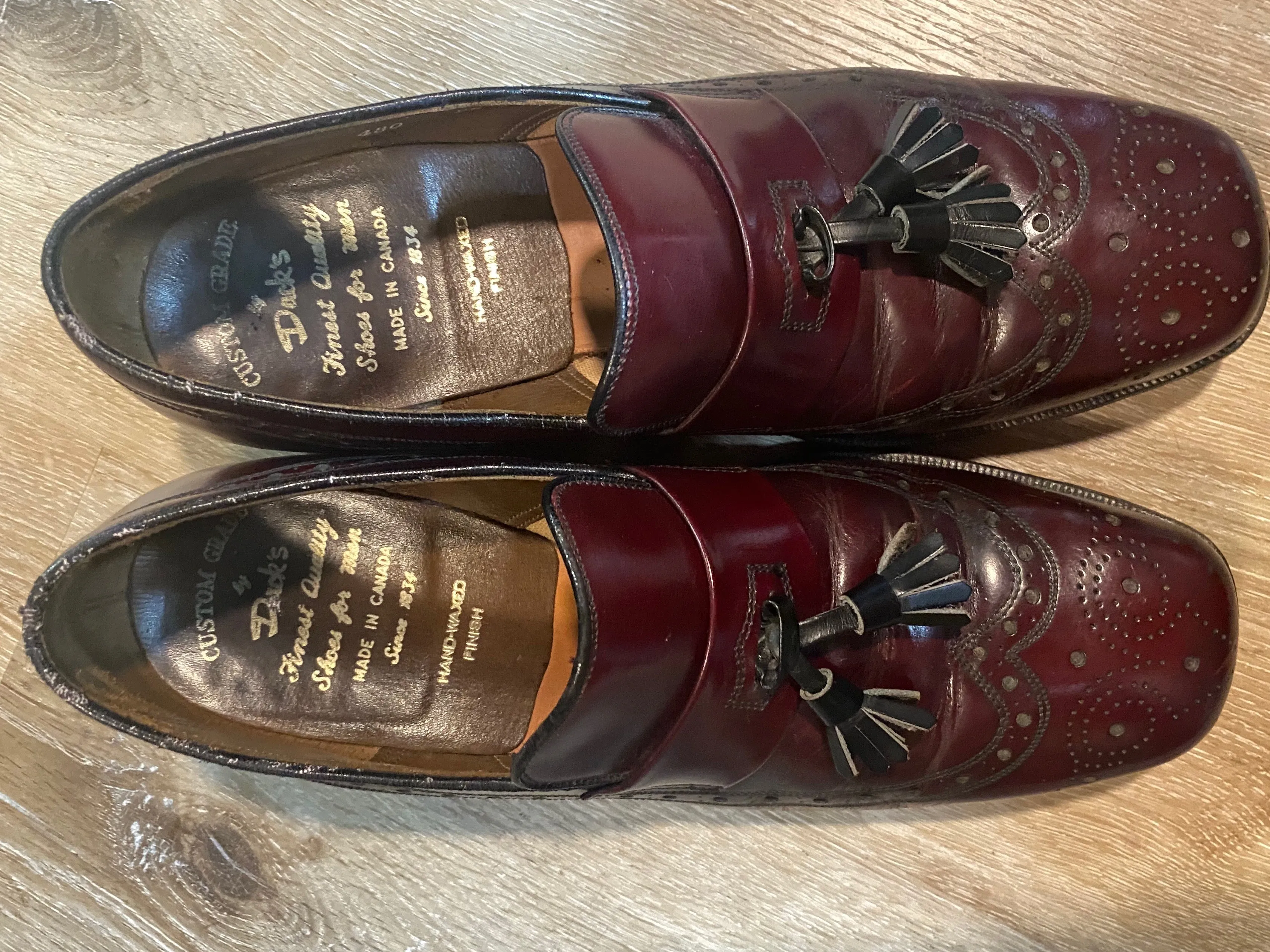 Wingtip Brogue Dack's Loafer Shoes 7M 39/40 (Canada)